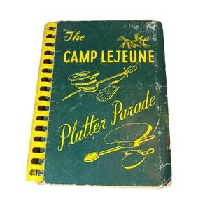 1954 Camp Lejeune Platter Parade Cookbook Officers Wives Club USMC Spiral Bound